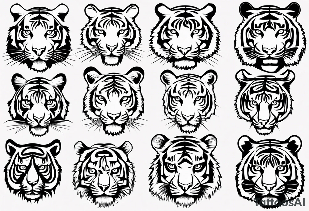 tiger but his skin made of eyes tattoo idea