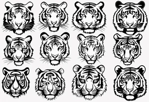 tiger but his skin made of eyes tattoo idea