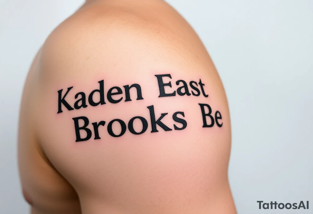 Kaden Easton Brooks Beau made into a crossword puzzle tattoo idea