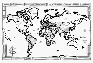 Cartographic Map Treasure tattoo idea