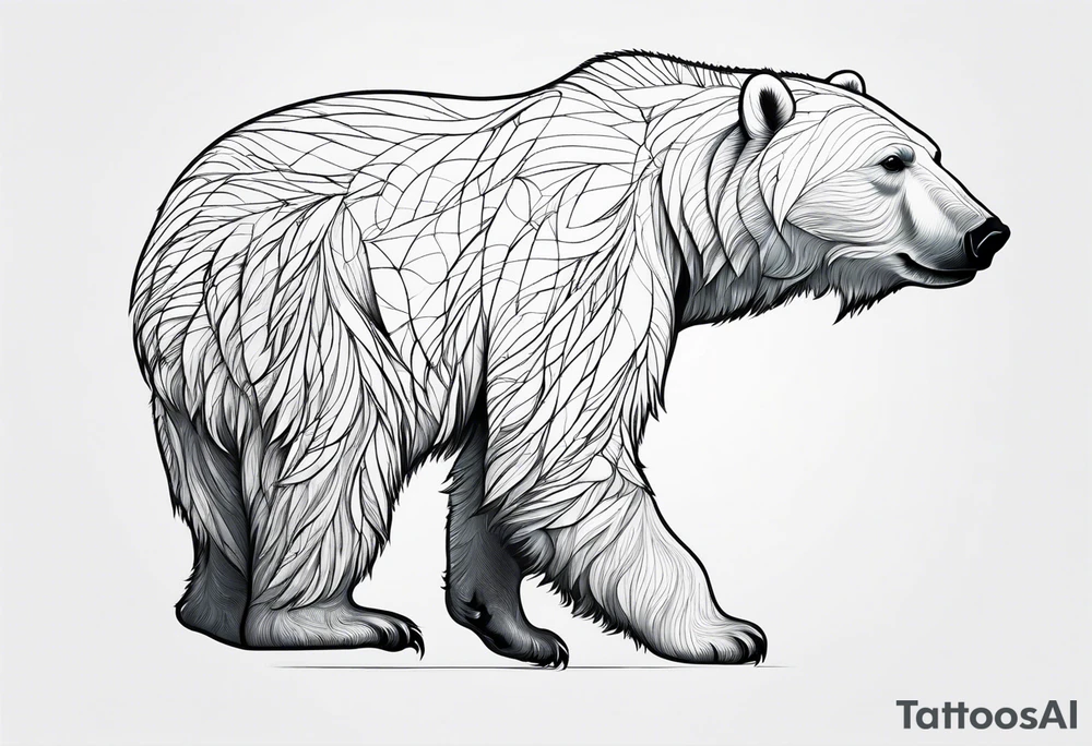 Polar bear in a minimalist but masculine
way tattoo idea