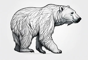 Polar bear in a minimalist but masculine 
 way tattoo idea