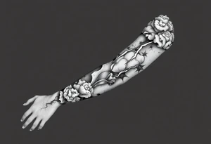 right arm sleeve, storm clouds and lightning mixed throughout, tattoo idea