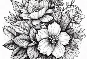 Holly floral bouquet tattoo idea