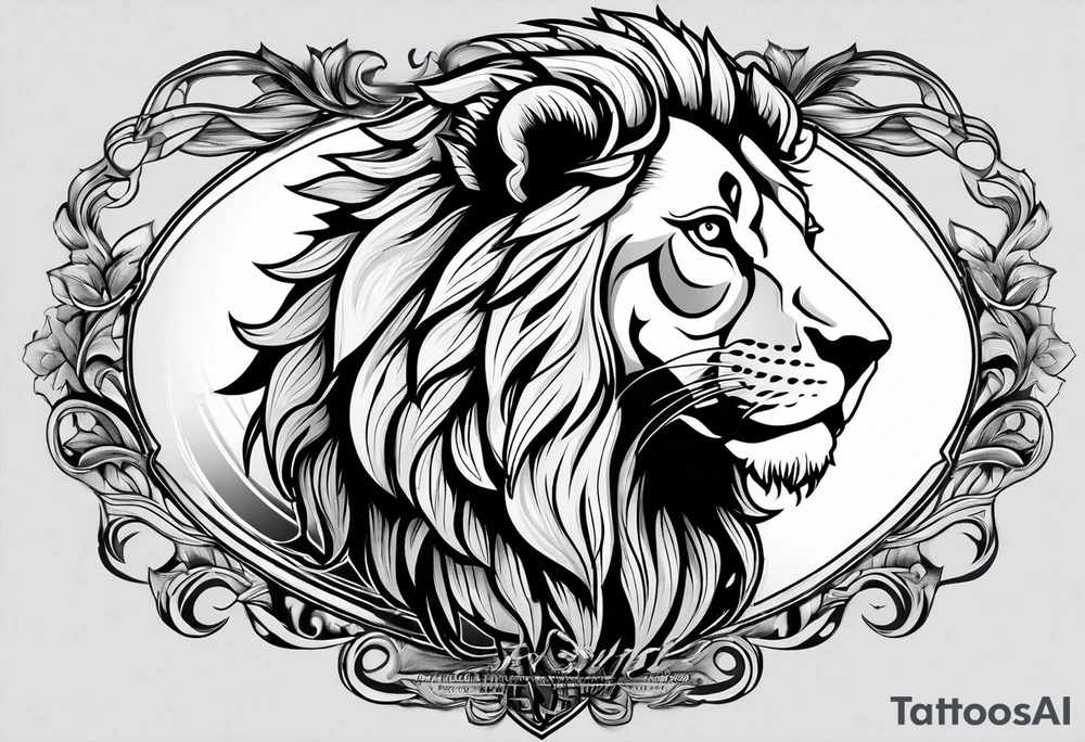 powerful majestic lion tattoo idea