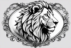 powerful majestic lion tattoo idea
