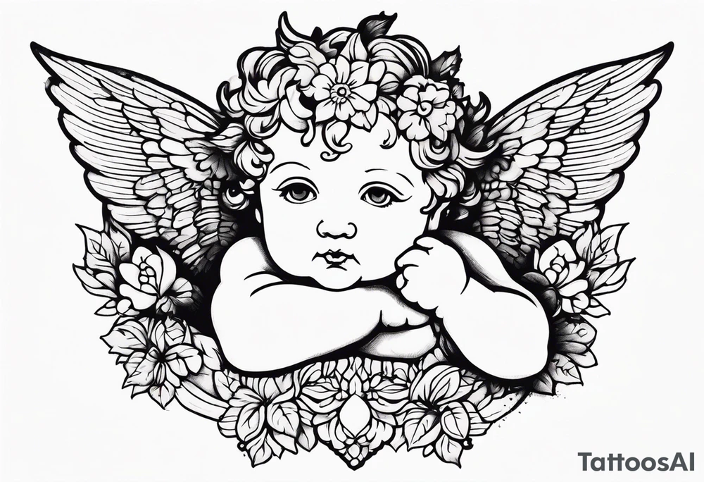 putto, no background tattoo idea