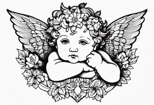 putto, no background tattoo idea