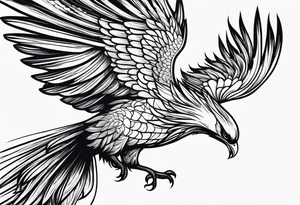 Phoenix bird flying and fading
, tattoo idea