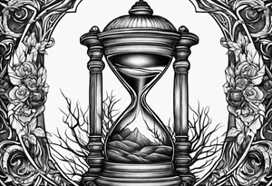 tattoo of roots wrapped around a hour glass tattoo idea