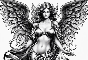 Angel with dominance tattoo idea