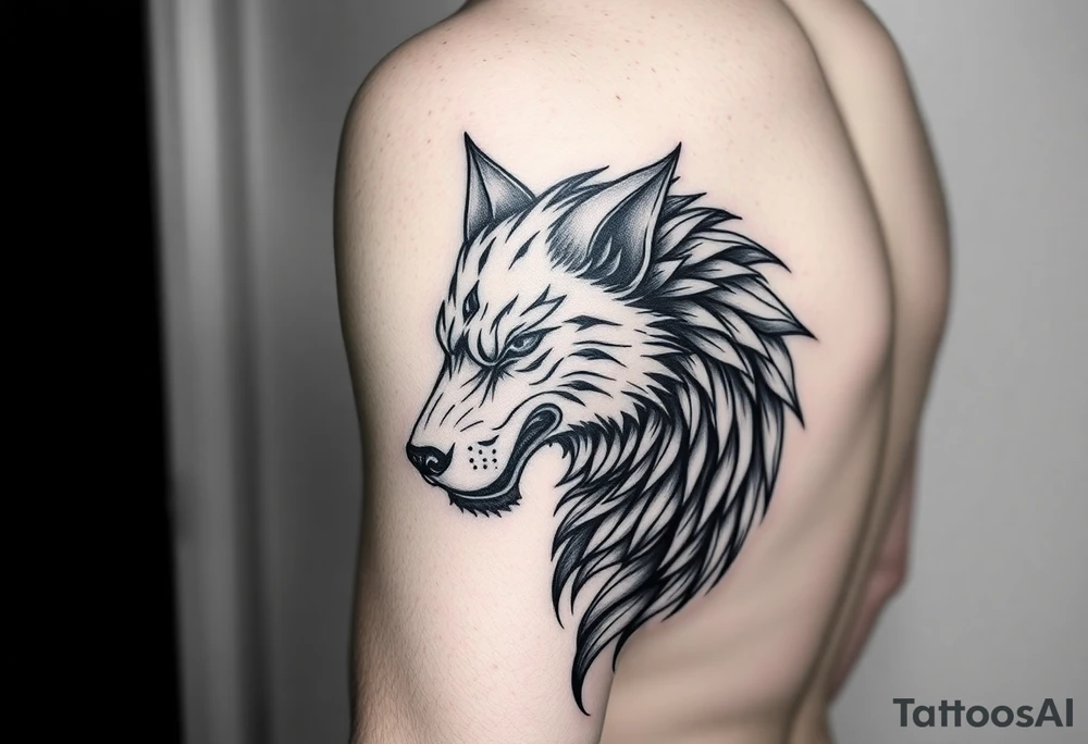 Powerful Dacian wolf Draco on arm tattoo idea