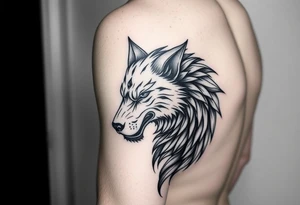 Powerful Dacian wolf Draco on arm tattoo idea