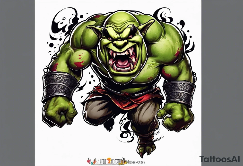 leaping ogre tattoo idea