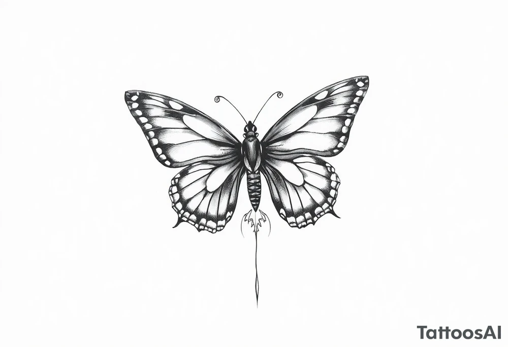 Butterfly tattoo on a neck tattoo idea