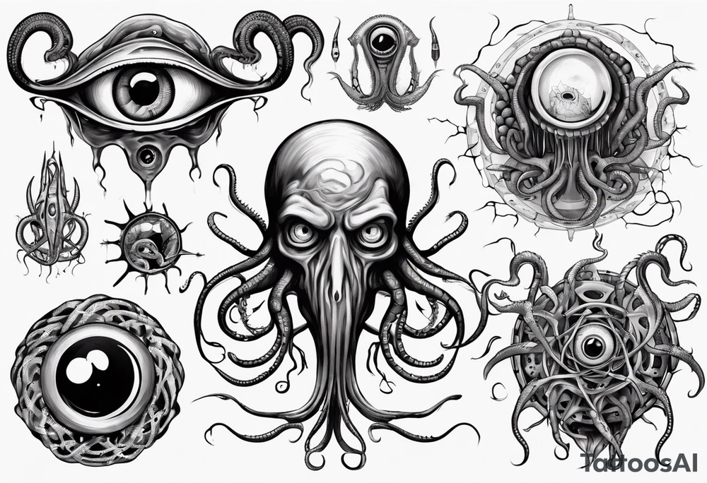 lovecraft them with eye and long tentacle tattoo idea lovecraft them with eye and long tentacle tattoo idea