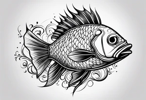 fish and goat tattoo idea