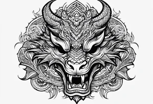 Dragon from mexican skull full body tattoo idea