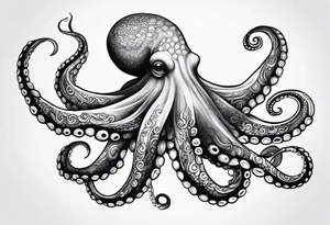 Octopus peaceful waves tattoo idea