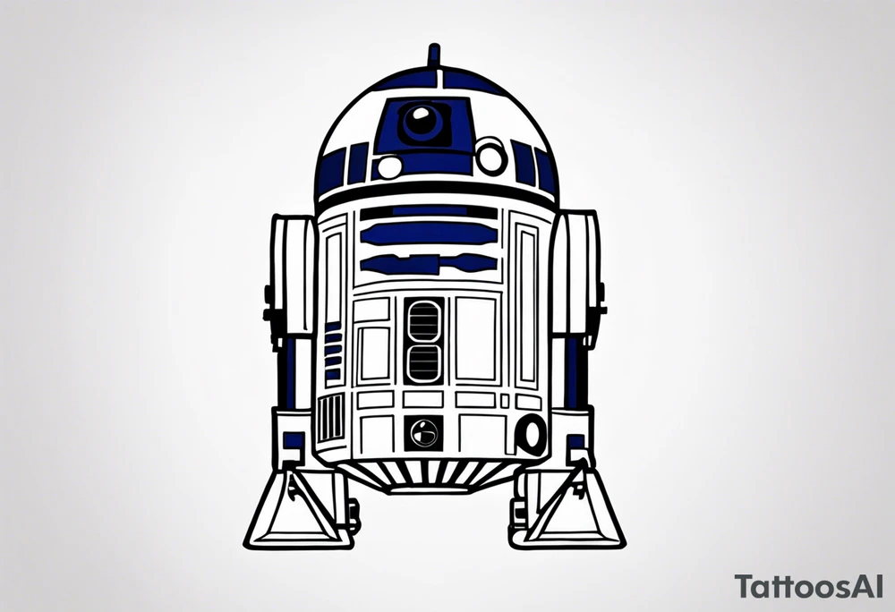 Simple, small R2-D2 from Star Wars tattoo idea