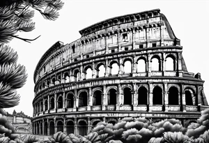 Rome colosseum small simple tattoo idea