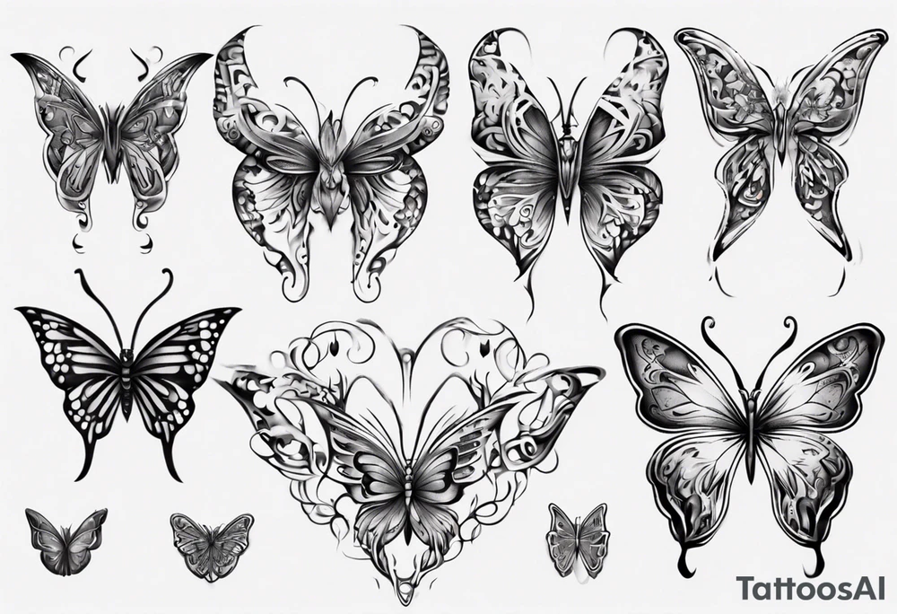 Butterfly wrap tattoos on heart overlay tattoo idea