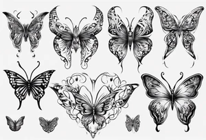 Butterfly wrap tattoos on heart overlay tattoo idea
