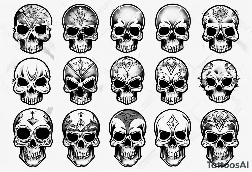 masked skull tattoo idea