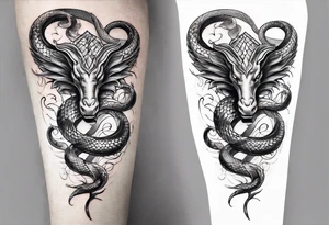 Trident weapon with snake tattoo idea