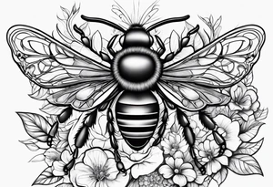 tattoo of mother bee tattoo idea