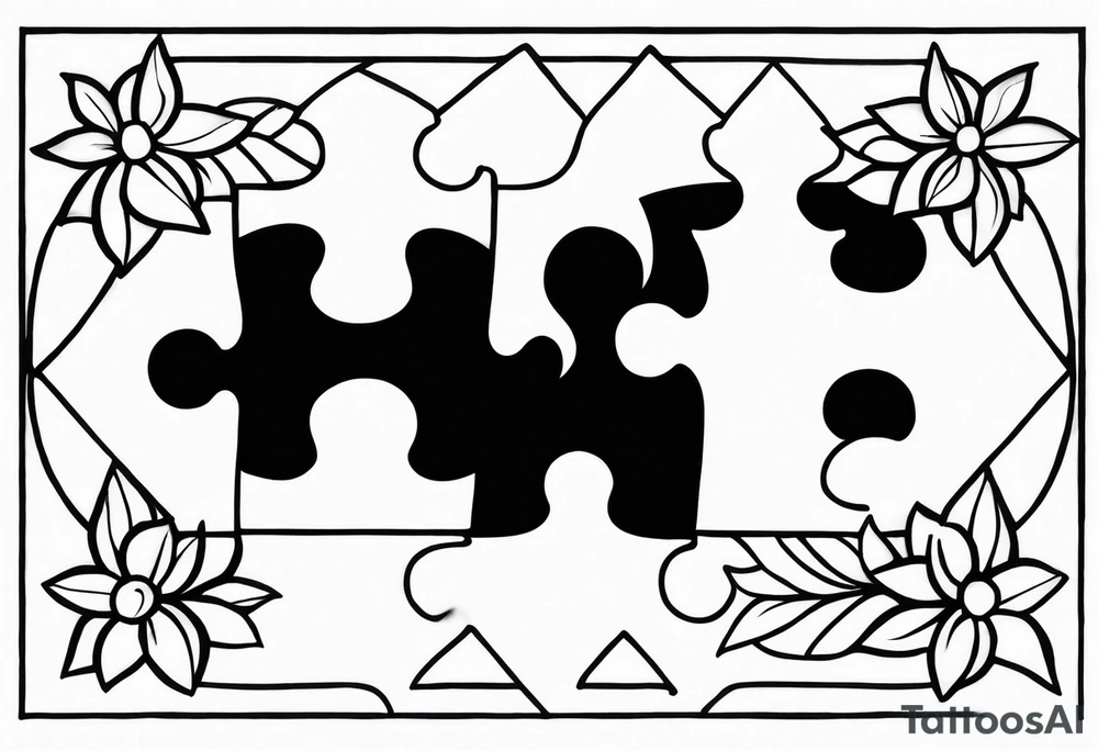 single puzzle piece and the words "to my favorite sister" tattoo idea
