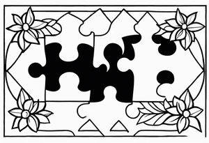 single puzzle piece and the words "to my favorite sister" tattoo idea