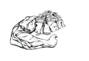 Sicilian coast with oceanic aesthetic tattoo idea