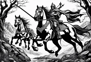 Warrior scene during midevil times tattoo idea