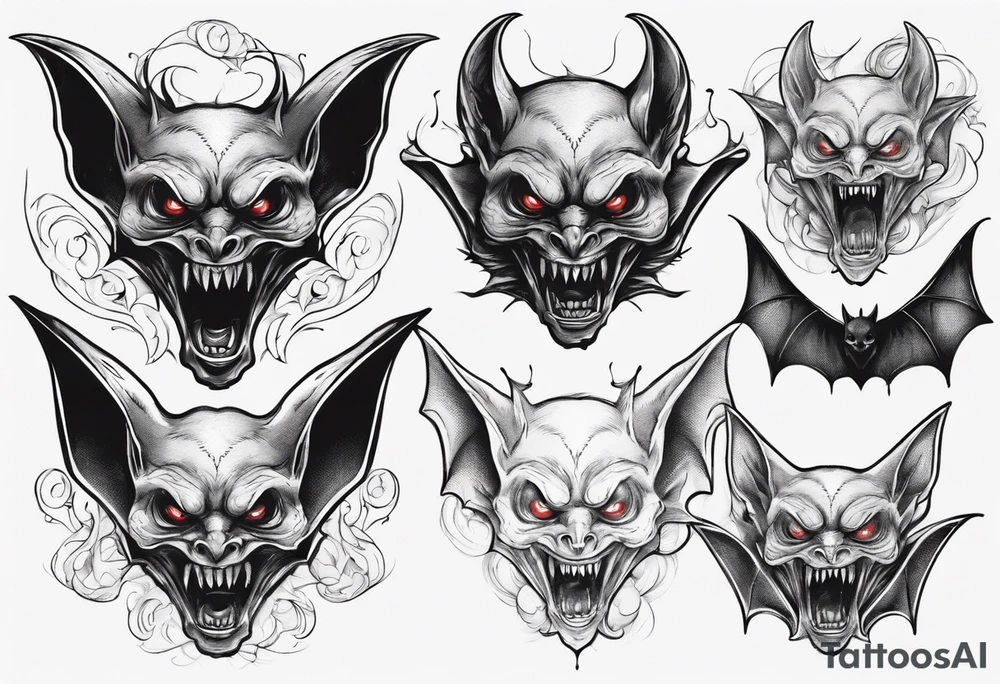 bat
hallucinating with liltlte demon face tattoo idea