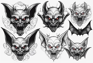 bat
hallucinating with liltlte demon face tattoo idea