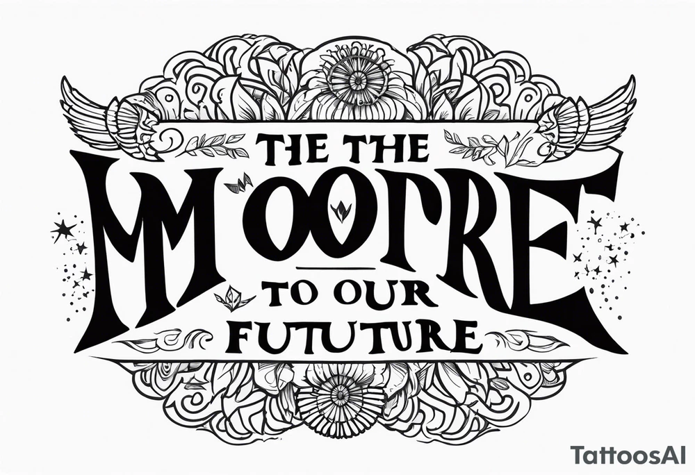 create the saying From the past we rise to our future with Moore overtop tattoo idea