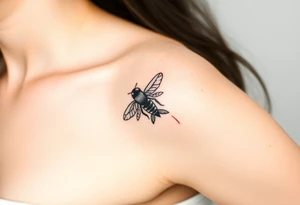 jet plane with a bee flying with it tattoo idea