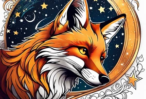 fox looking at the stars tattoo idea