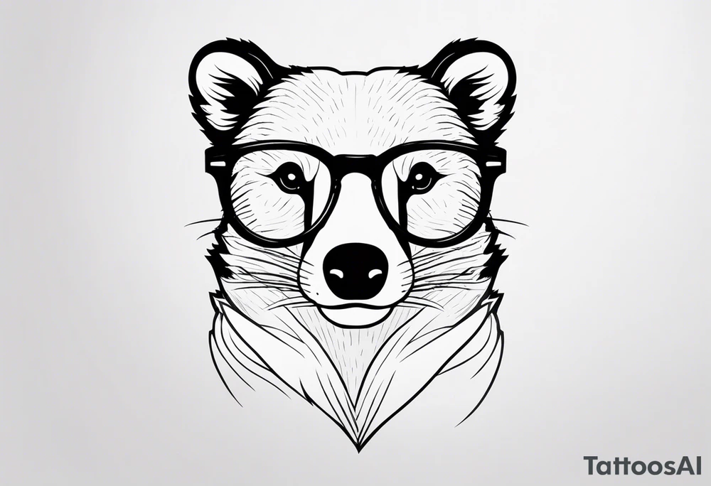 badger with glasses on tattoo idea