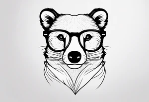 badger with glasses on tattoo idea