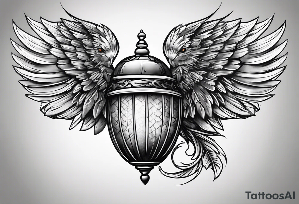 acorn, wings tattoo idea
