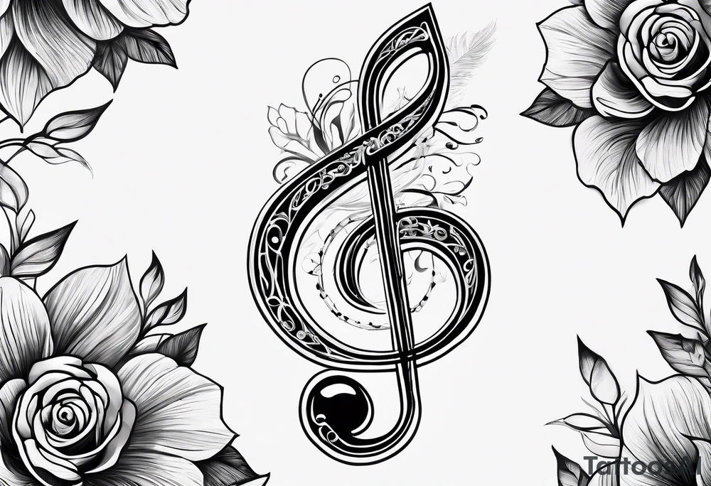 A music note in nature tattoo idea