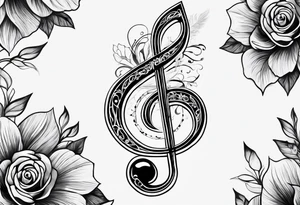 A music note in nature tattoo idea