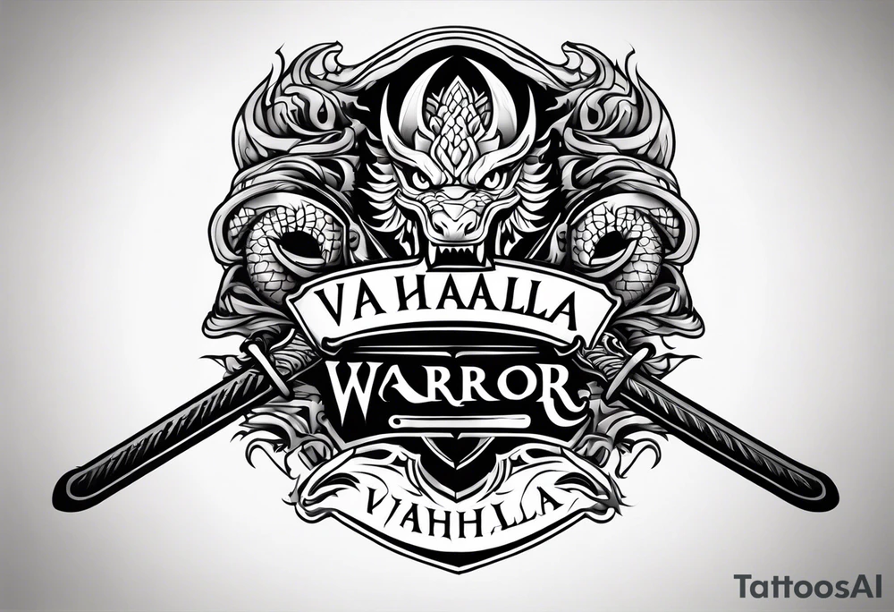 Valhalla  warrior   Sword axe
 Dragon tattoo idea