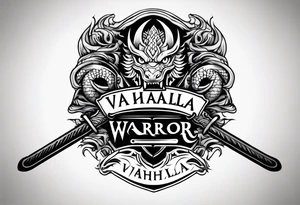 Valhalla  warrior   Sword axe
 Dragon tattoo idea