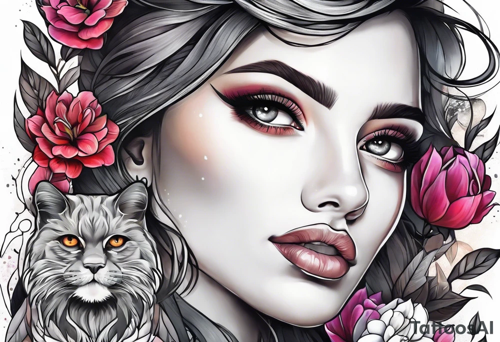 Nature and animals with a portrait tattoo idea