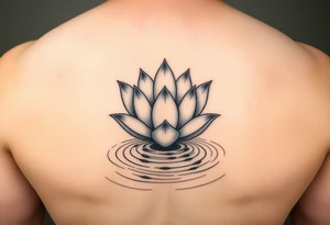 serene lotus flower emerging from sacred waters with ripples tattoo idea