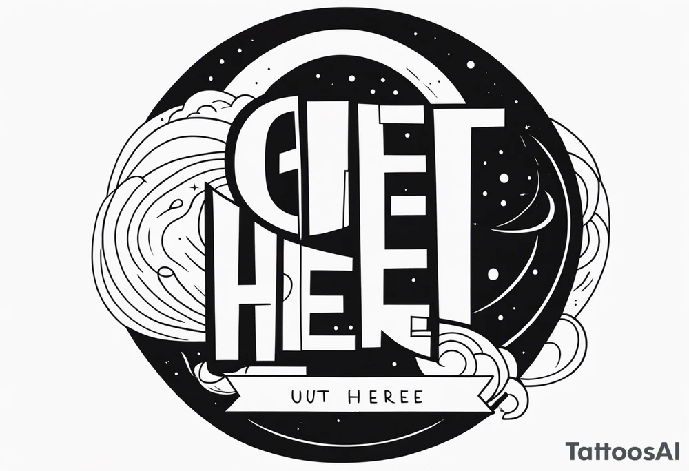 Cut here lettering tattoo design tattoo idea