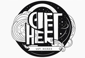 Cut here lettering tattoo design tattoo idea